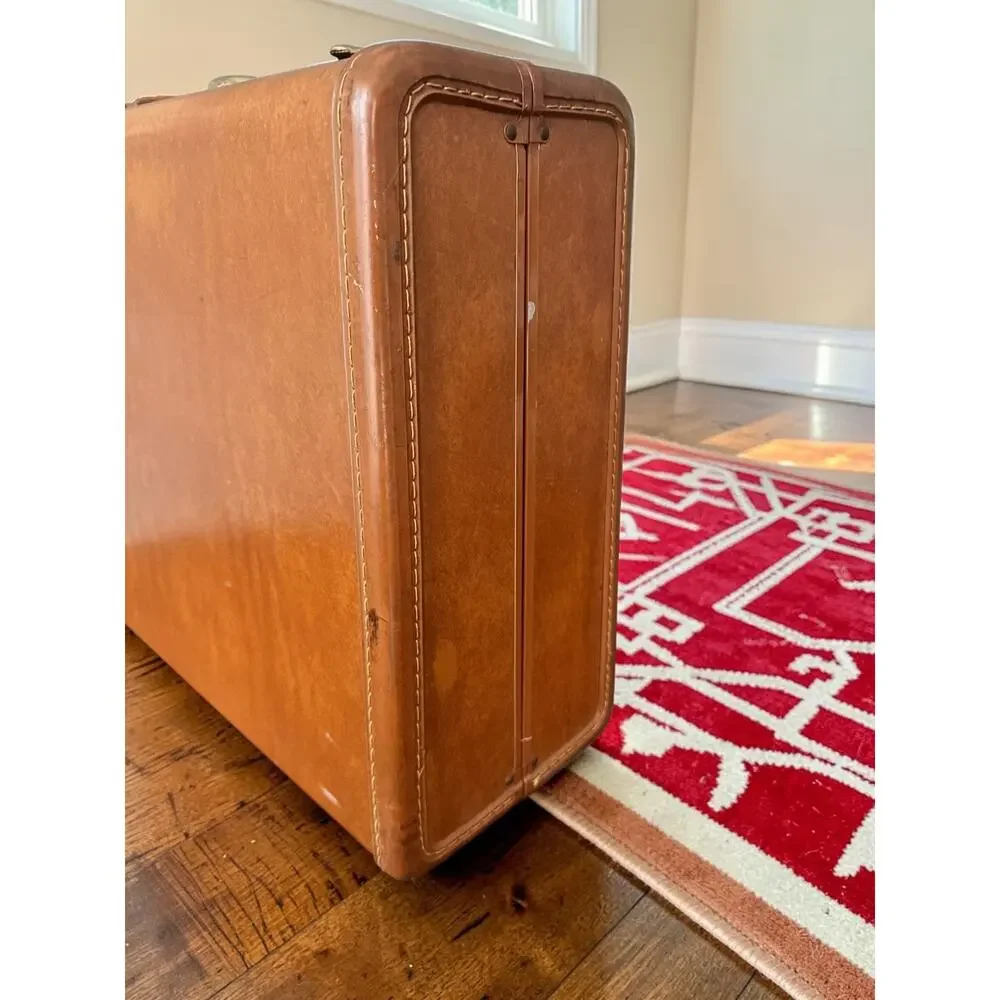Vintage 1950s 60s Samsonite Streamlite Brown Suitcase Shwayder Bros Luggage